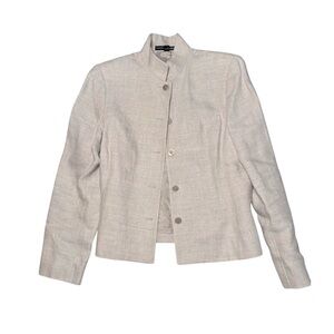 Linda Allard Ellen‎ Tracy Cream Jacket linen blazer 14